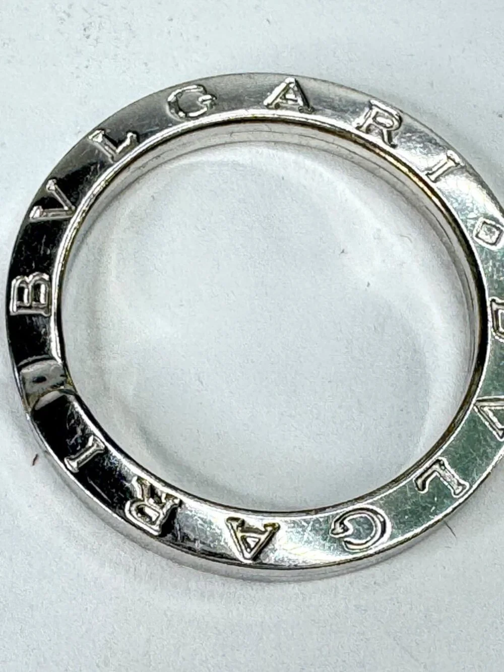 Vintage Bvlgari Bvlgari Sterling Silver 925 Logo Scarf Ring Italy JR1902